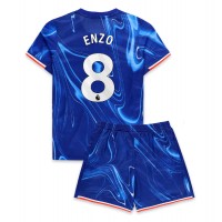 Echipament fotbal Chelsea Enzo Fernandez #8 Tricou Acasa 2024-25 pentru copii maneca scurta (+ Pantaloni scurti)